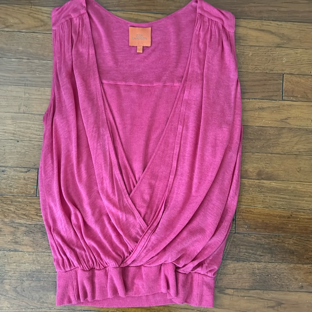 Anthro OLGA KAPUSTINA Bordeux  Layered Tank Blouse